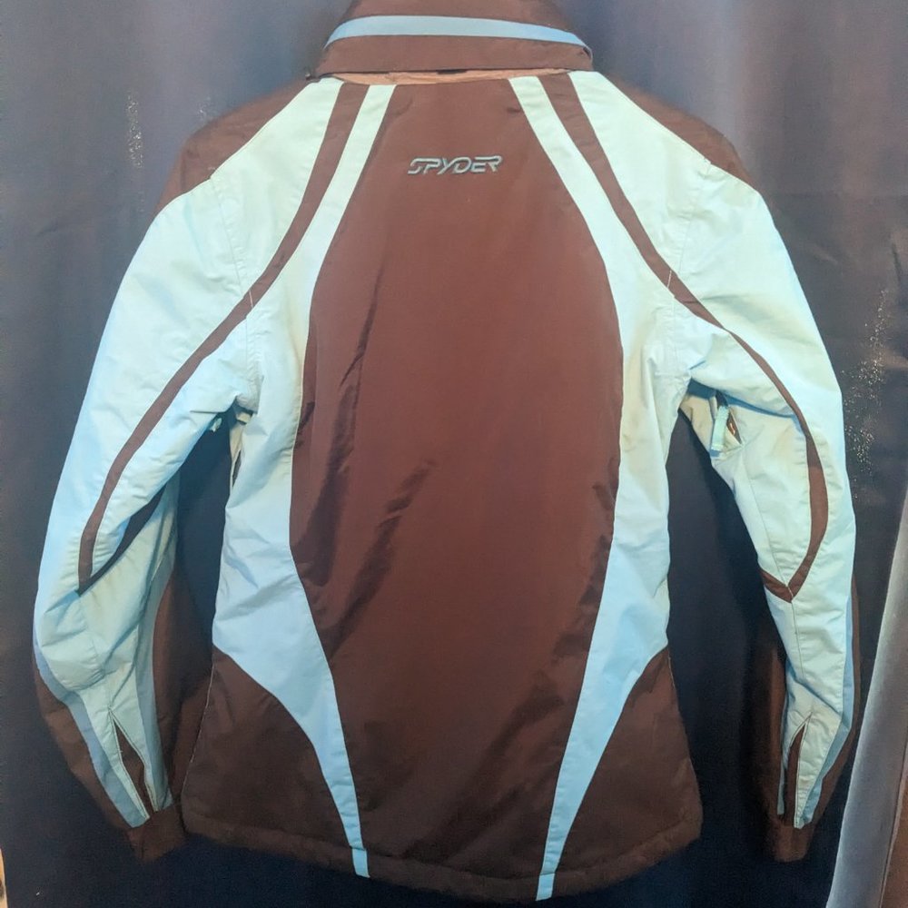 Women's Spider Snow Jacket Blue/Brown Size 6 - Picture 3 of 3